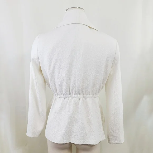 Club Monaco Cadee jacket white textured shawl collar open front size small - Picture 5 of 7